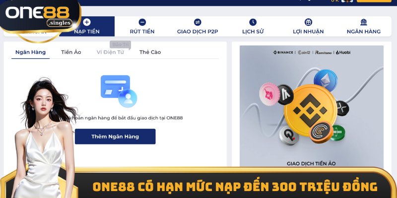 Có thể nạp vào ví đến 300 triệu động mỗi lần