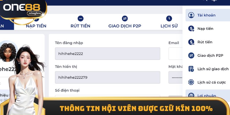 Thông tin người chơi được hệ thống giữ kín